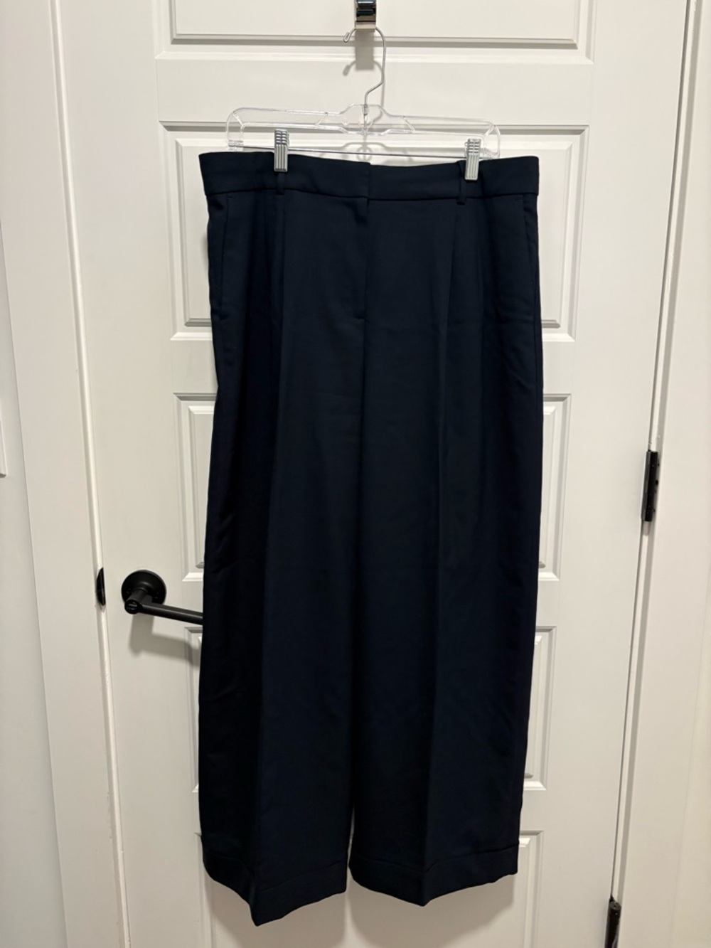 J. Crew Dark Navy Wide-Leg Trousers